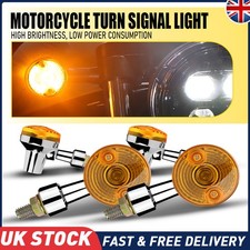 Universal 4x Mini NEW Motorcycle Turn Signal Light Indicator Amber Flowing Lamp