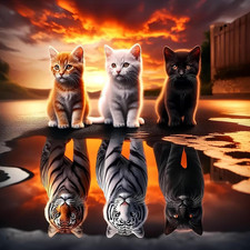 Diamond Painting Kits for Adults, 5D Cat and Tiger Diamond Art Kits for Adults..