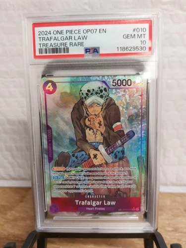 Trafalgar Law One Piece 2024 OP07 Treasure Rare English TR ST10-010 SR PSA 10