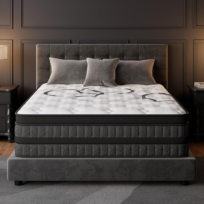 King Size Mattress 14 Inch Hybrid King Mattress Euro Top Medium Firm for Back &