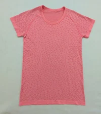 Lululemon Run: Swiftly Tech Short Sleeve Crew Heathered Electric Coral Womens 12