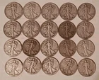 Lot Of 20 Walking Liberty Half Dollars 90% Silver