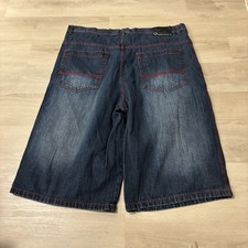 Vintage Southpole Shorts Men's 44 Blue Red Skater 17" Inseam Baggy Y2K Denim