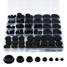 125Pcs Rubber Plugs for round Holes, Black Rubber Hole Plugs