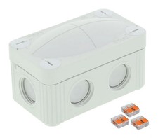 Image of Wiska Combi Junction Box Grey 206 85x49x51mm 3 x Wago 221 10109901 LG 3xWAGO