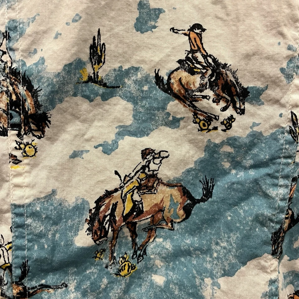 Девочка жестокий джинсовой ткани жемчуг Snap Down Buckin Bronco Western рубашка размер M - Изображение 2 из 4