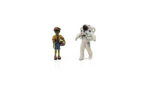 Woodland Scenics 2860 escala O Find Me figuras Earth Visitors paquete (2) | Zustand: New
