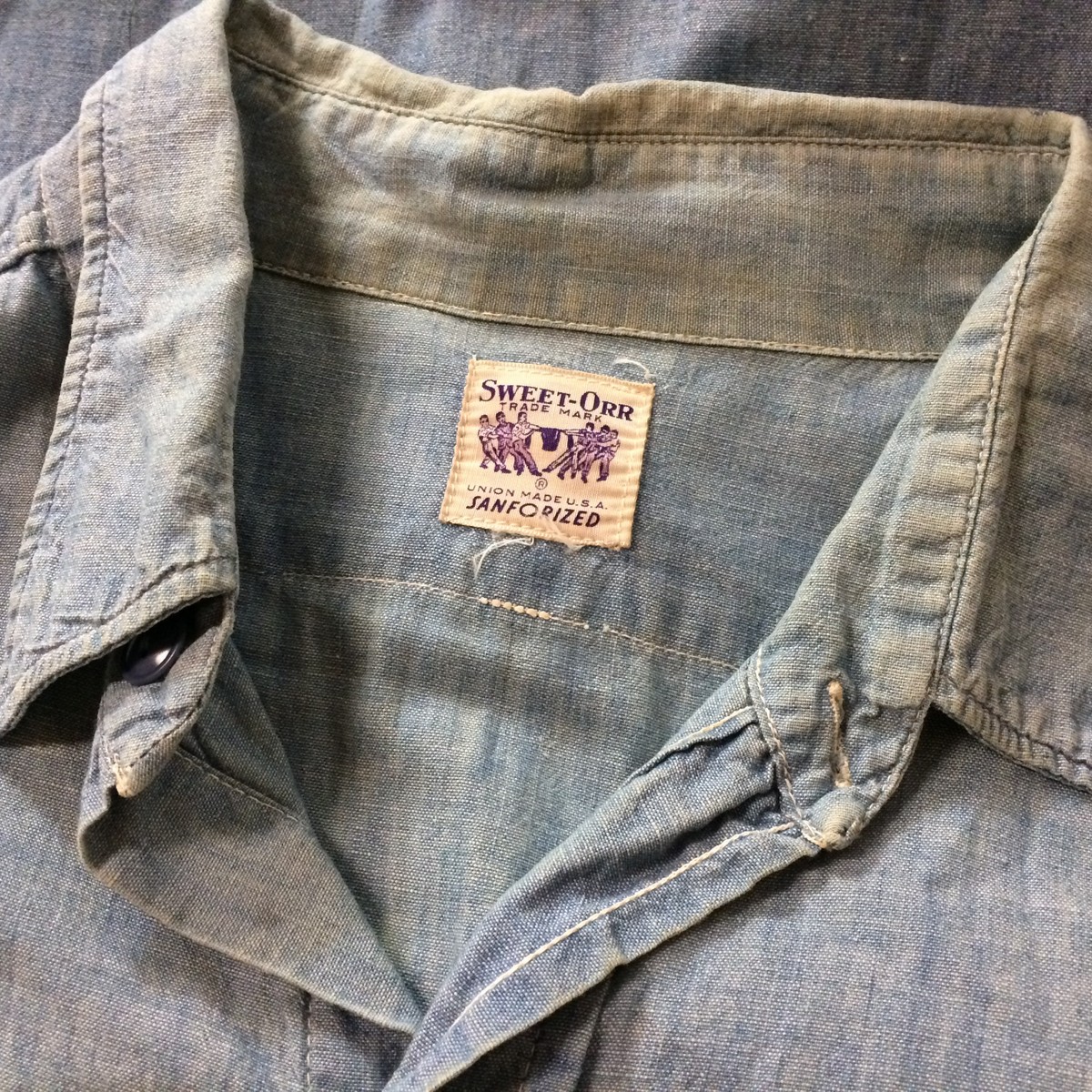 Vintage 40s 50s Sweet Orr Sanforized Chambray Denim Vintage 40s 50s Sweet Orr Sanforized Chambray Denim