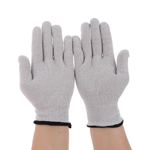 1 par de guantes de masaje con electrodo conductor plateado para belleza T.N.E.S. Máquina - Imagen 5 de 10