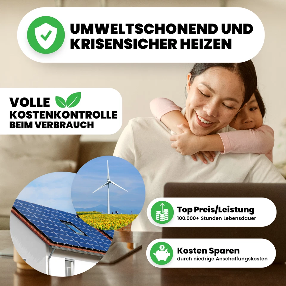 Infrarotheizung Elektroheizung Wandheizung mit Thermostat energiesparend Bringer - Bild 4 von 4