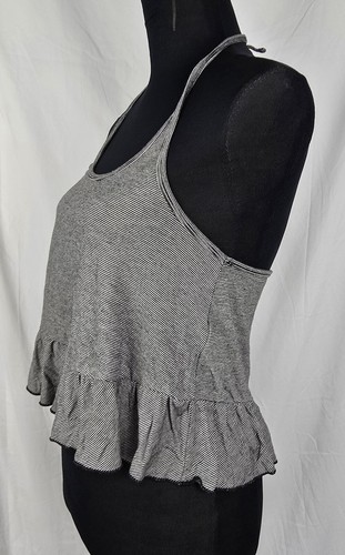 Volcom Striped Tiered Y2K Grunge Halter Cropped Women's Tank Top sz M - Picture 6 of 8
