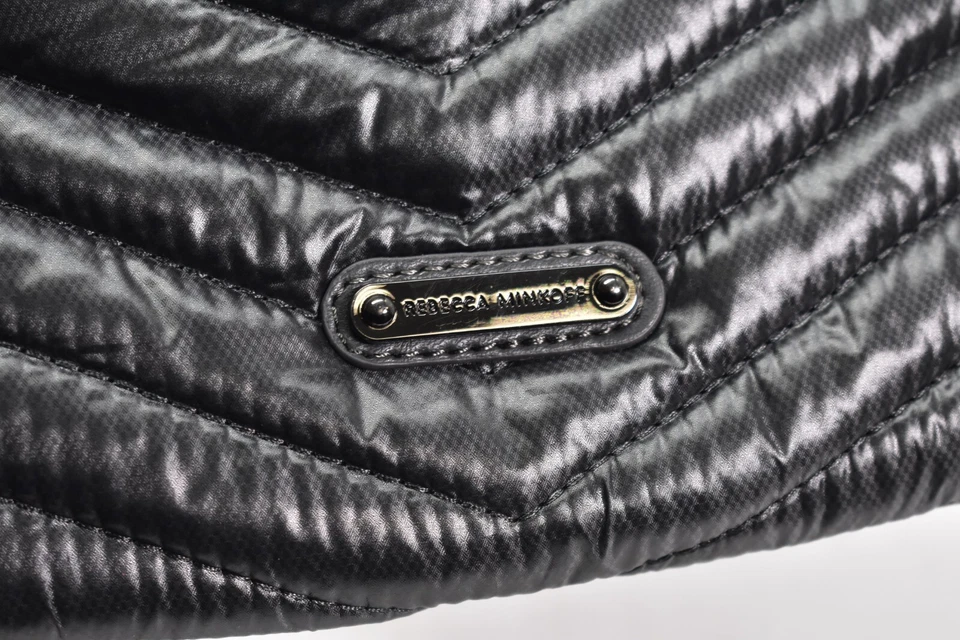 Bolso Bandolera Rebecca Minkoff Edie Acolchado Nylon Gris Oscuro 21" Caída Foto 3 de 4