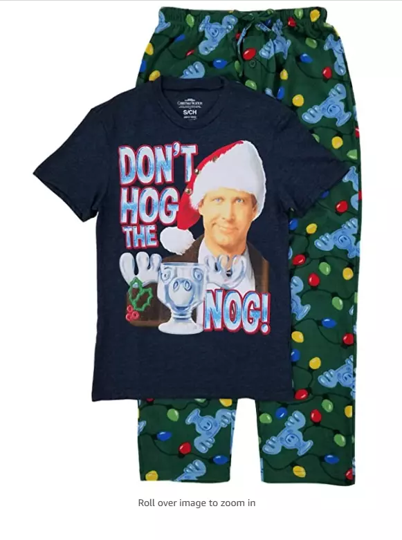 National Lampoon's Pajamas Christmas Vacation 2 Pc Set (Men's M) DON'T HOG NOG
