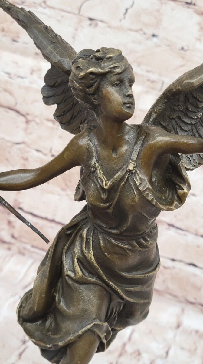 SIGNED Moreau BRONZE WINGED VICTORY Winged Angel Nike Victory