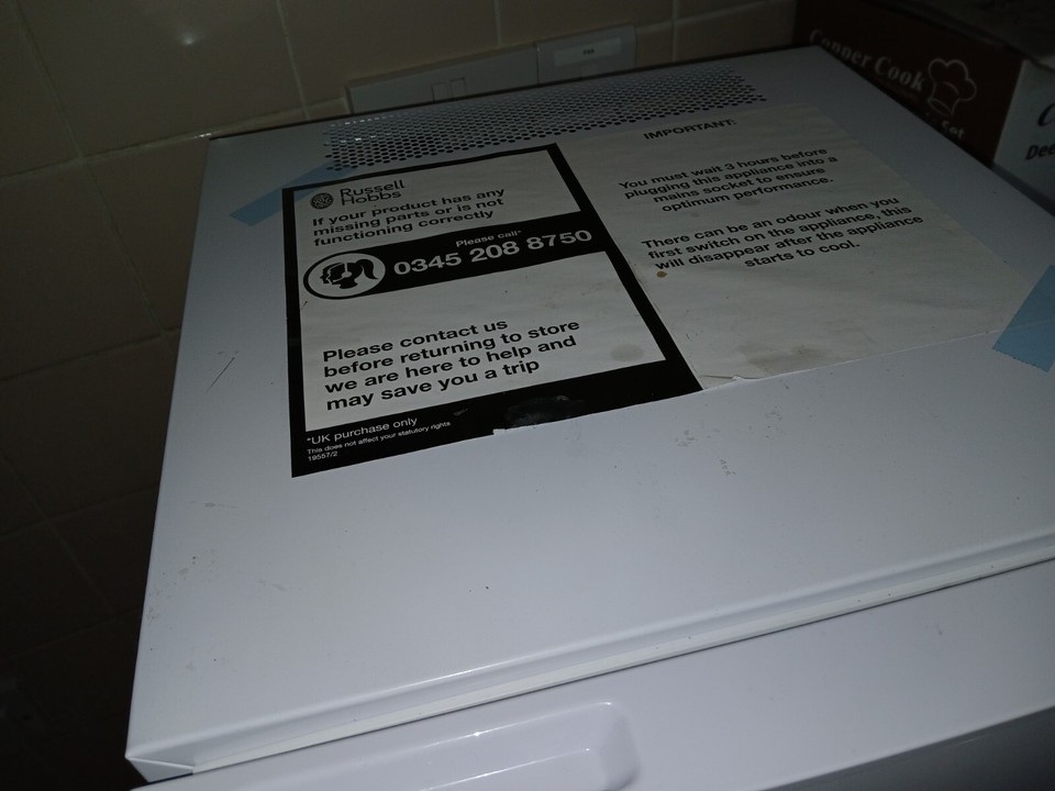 Russell Hobbs Mini Fridge 47L Table Top with Ice Box Reversible Door