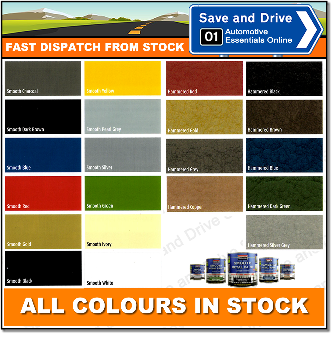 Granville Smooth Yellow Metal Paint Direct To Rust No Primer Required