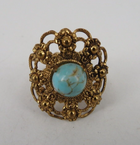 Nowy szablon Dieter Knobloch: historyzm damski pierścionek z turkusową perłą (84127) - Zdjęcie 1 z 7