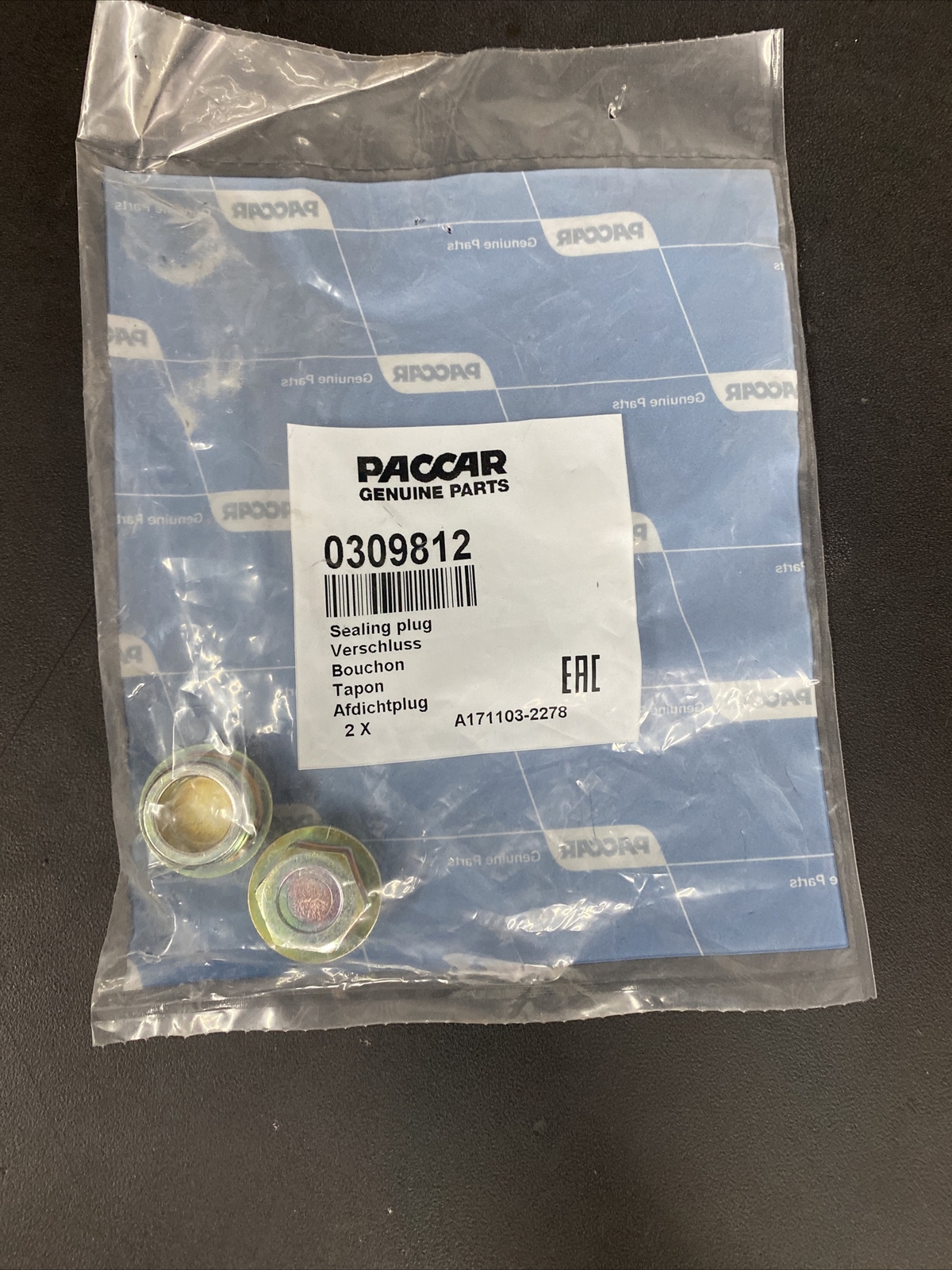 PACCAR Sealing Plug A171103-2278 0309813 | eBay