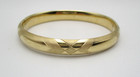 14K Yellow Gold Brushed & Polished Geometric Design Bangle Bracelet [B36] — photo 2