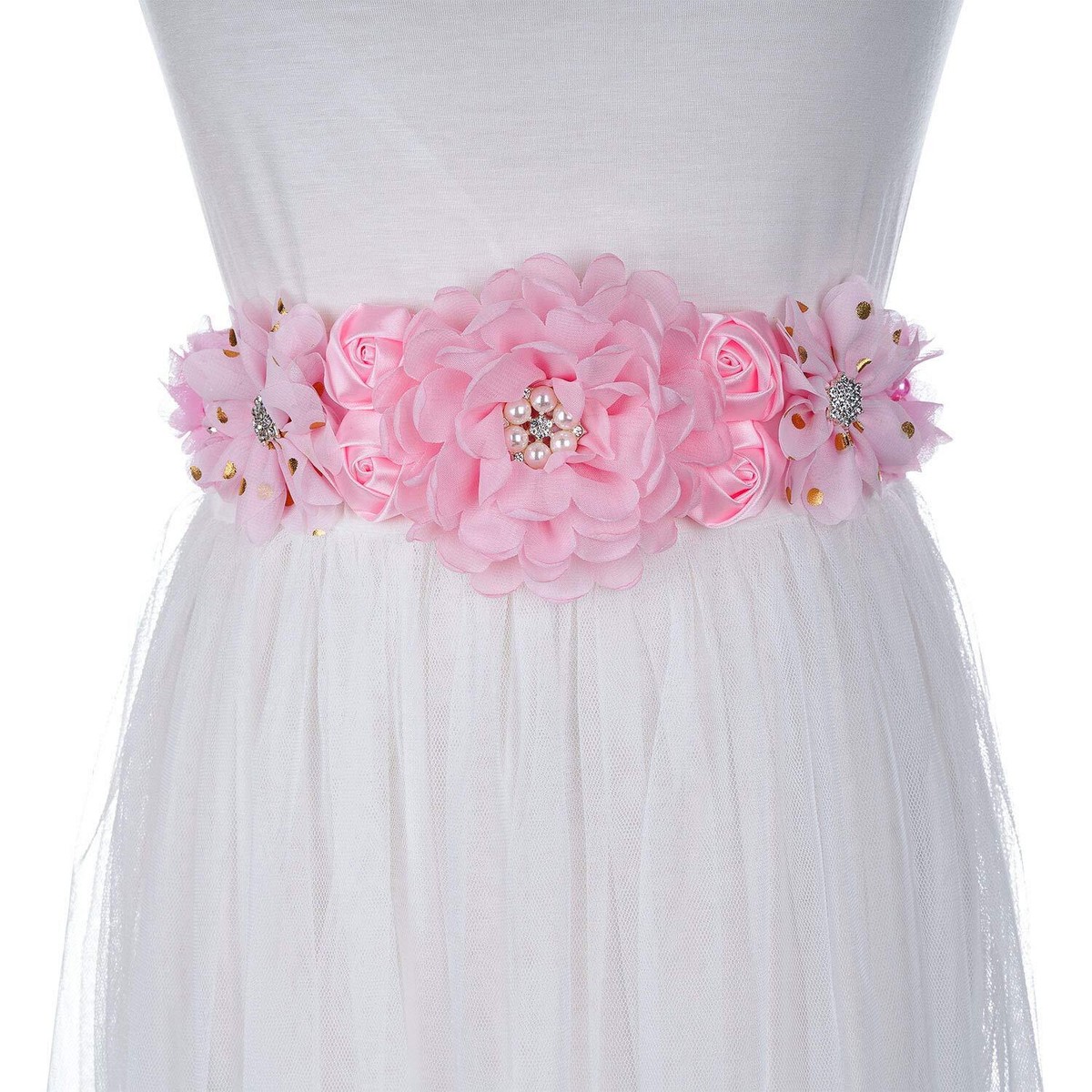 Pink Girls Graduation School Party Dress Waist Belts  display picture 3