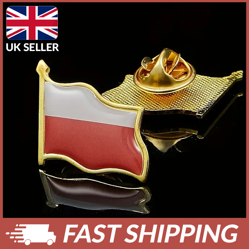 2x POLAND Polish Country Metal Flag Lapel Pin Badge High Quality DIY Clothing