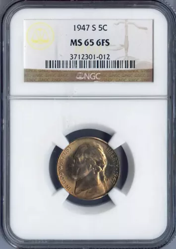 1947-S Jefferson Nickel NGC MS65 6FS
