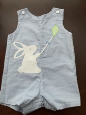 FUNTASIA BABY BOY ONE PIECE SIZE 12 MOS. BUNNY/SAILBOAT EASTER REVERSIBLE NWOT