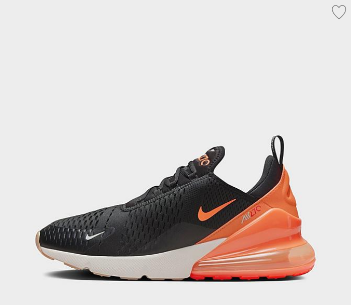 Nike Air Max 270 Men Shoes Black Total Orange Crimson