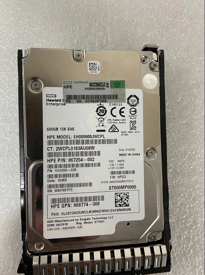 NEW HP 870794-001 870757-B21 2.5" 600GB 12Gb/s SAS 15K SFF SC HDD - Image 4 of 4