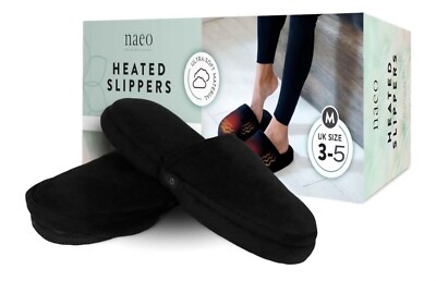 Beheizbare Hausschuhe, Naeo Soft & Cosy Größe 3-5 Farbe schwarz, Antirutsch Sohlen