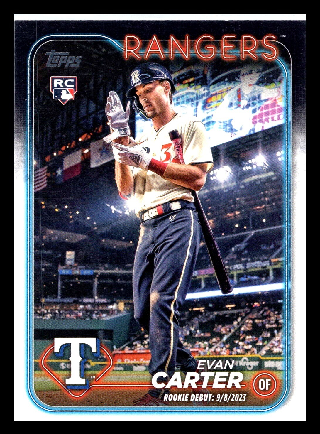 2024 Topps Update Series - Rookie Debut #US58 Evan Carter RC Rookie Rangers