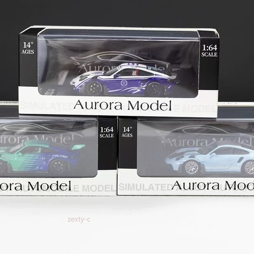 Aurora 1:64 Green 992 GT3 RS Sports Model Diecast Metal Car - Picture 7 of 7