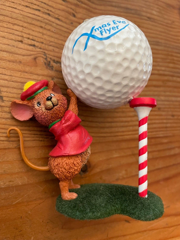 American Greetings Christmas Ornament with Box--Mouse Playing Golf--#WLMT 364 V