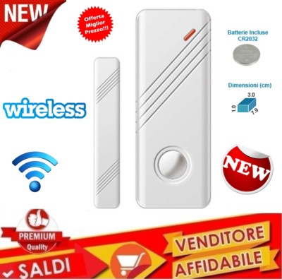 Sistema Allarme Casa Sensore Magnetico Per Porte E Finestre - Allarme Antintrusione Cablato, Interruttore Reed | Per Casa E Ufficio Allarme Finestre - Foto 2