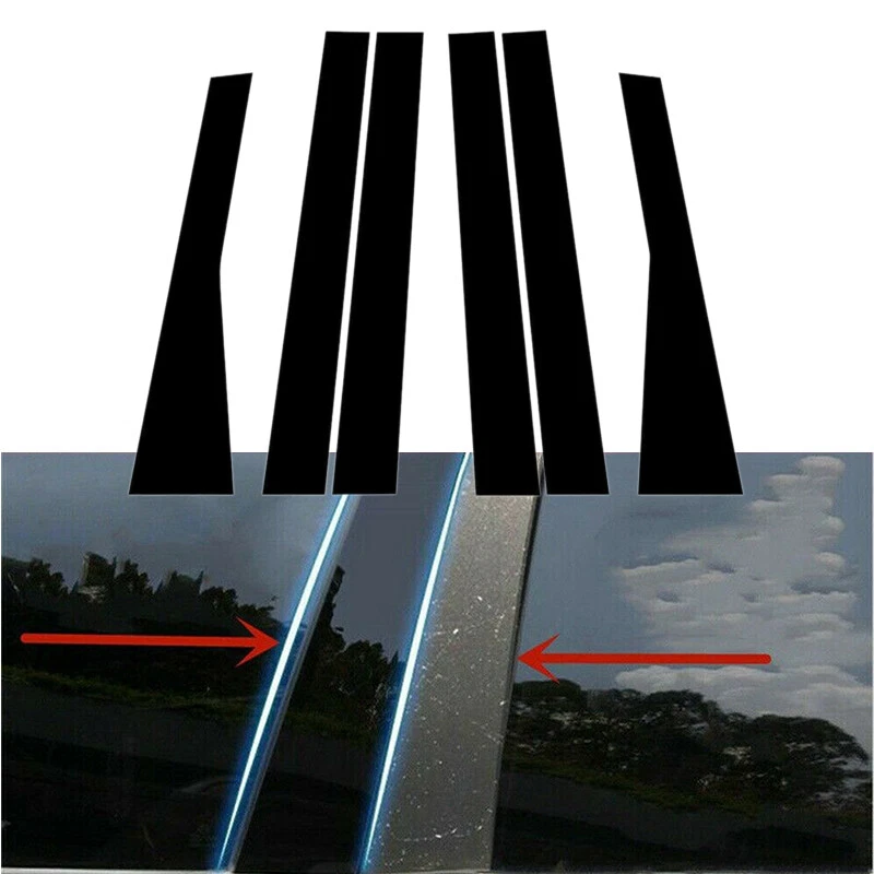 Cubierta de moldura de puerta postes de pilar de ventana negra para Jeep Grand Cherokee 2011-2021 Foto 3 de 4