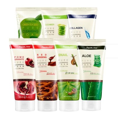 FARM STAY PURE REINIGUNGSSCHAUM: GRÜNER TEE, SCHNECKE, ALOE, KOLLAGEN, GURKE, KOPF
