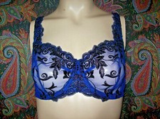 Soma Royal Blue Sheer Lacy UnPadded Push Up Bra 34D