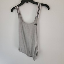 ADIDAS Womens Size Medium Climalite Tank Top Grey Gym Workout