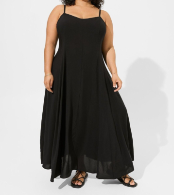 chinese dress ladies Black Maxi Trapeze Dress – Something a bit Different main image 1
