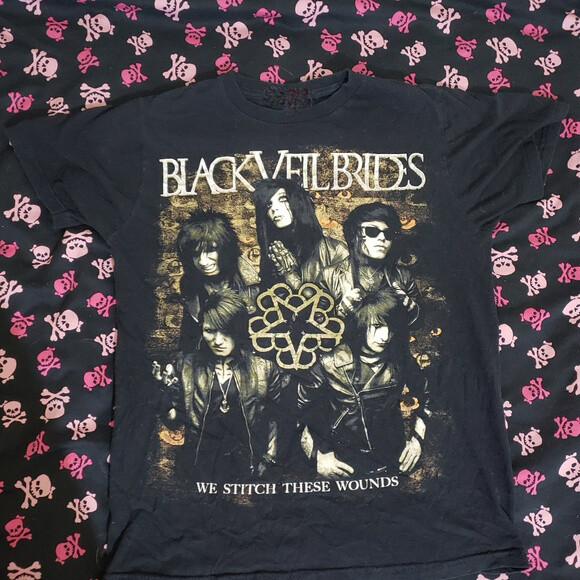 Veil Brides We Stitch These Wounds Cotton Black S-234XL