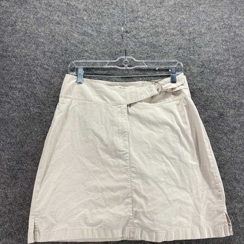 Van Heusen Skort Mujer 10 Beige Crema Algodón Elástico Tiro Medio Corto Mini Foto 2 de 4