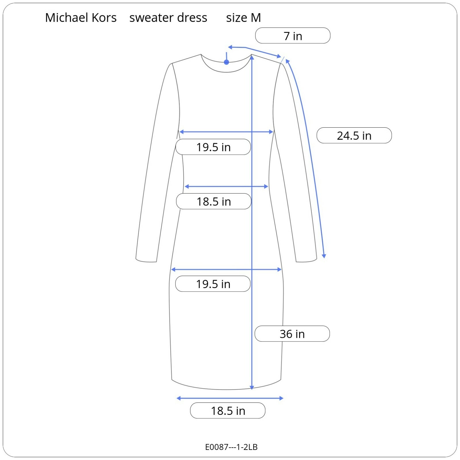 Michael Kors sweater dress with gold chain detail navy size M thumbnail 3