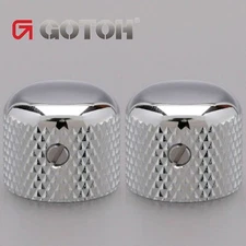 NEW (2) Gotoh VK3 Short Dome Knobs for 6mm Pots (Import Guitar/Bass) - CHROME