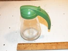 Vintage FEDERAL Glass Syrup Dispenser w/ Green Plastic Top