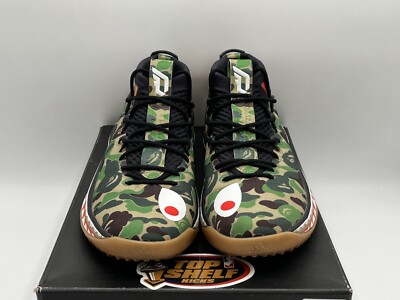 Adidas Bape Dame 4 Green Camo 2018 Size 8.5 Rare Authentic