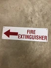 Vintage Fire Extinguisher 4” X 14” Metal Sign Construction Industrial Shop Arrow