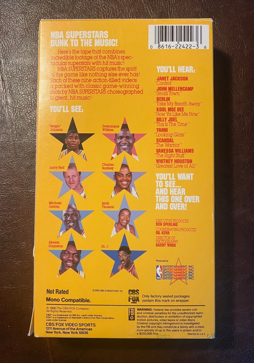 1990 CBS/Fox NBA Superstars Jordan Wilkens Bird HOF VHS Cassette