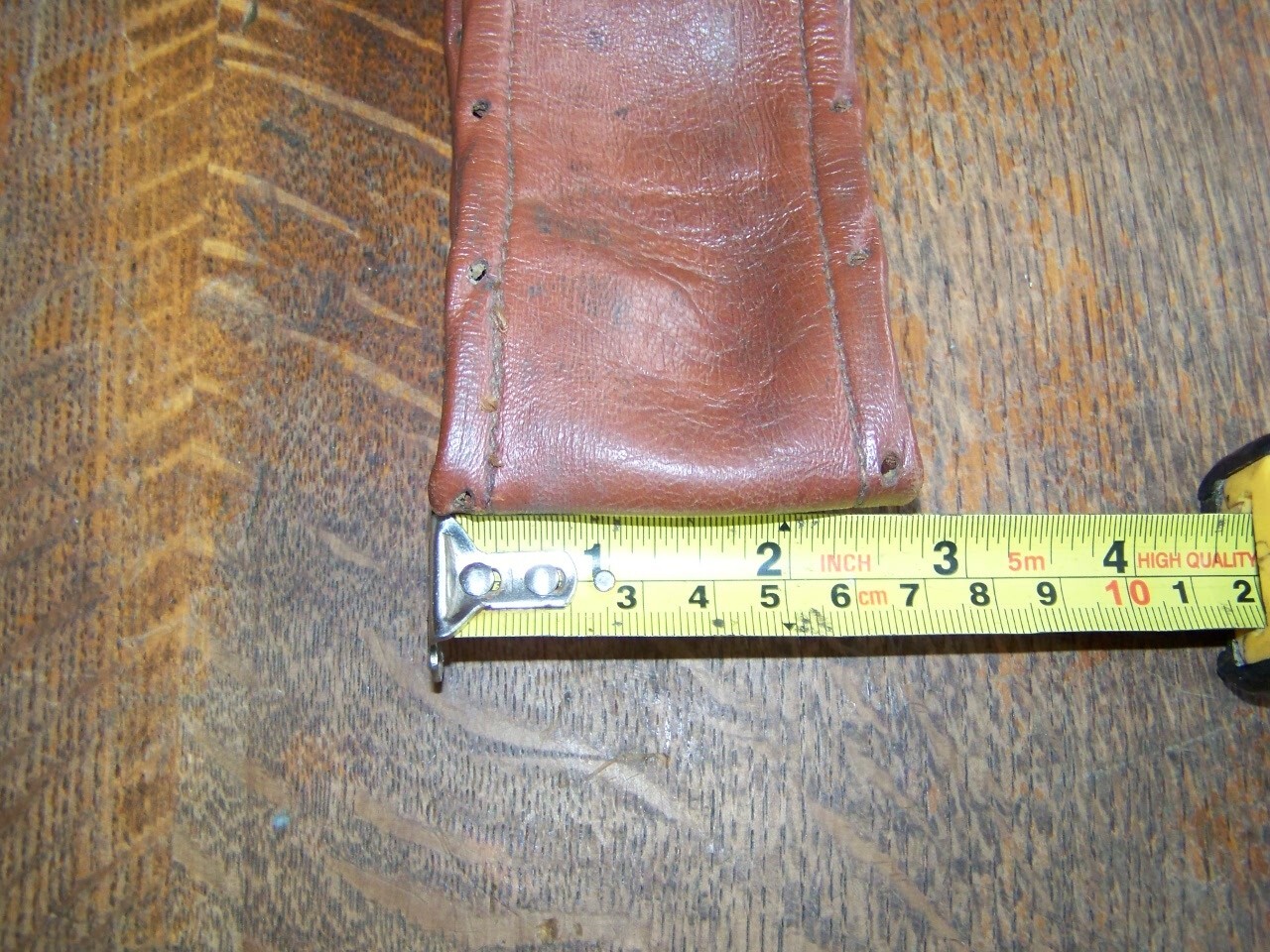 Vintage USED Luxury Brown Leather Car Steering Wheel Cover, no fixing