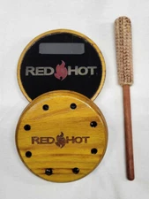 RED HOT CUSTOM OSAGE ORANGE / GLASS TURKEY CALL - FRICTION POT SLATE BOX NWTF