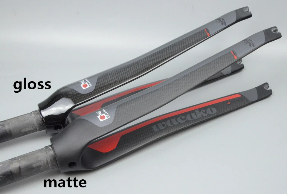 1-1/8 in Rim Brake Road Bike Fork 3K Carbon Fiber Rigid Bicycle Front Fork 700C - Image 2 of 4